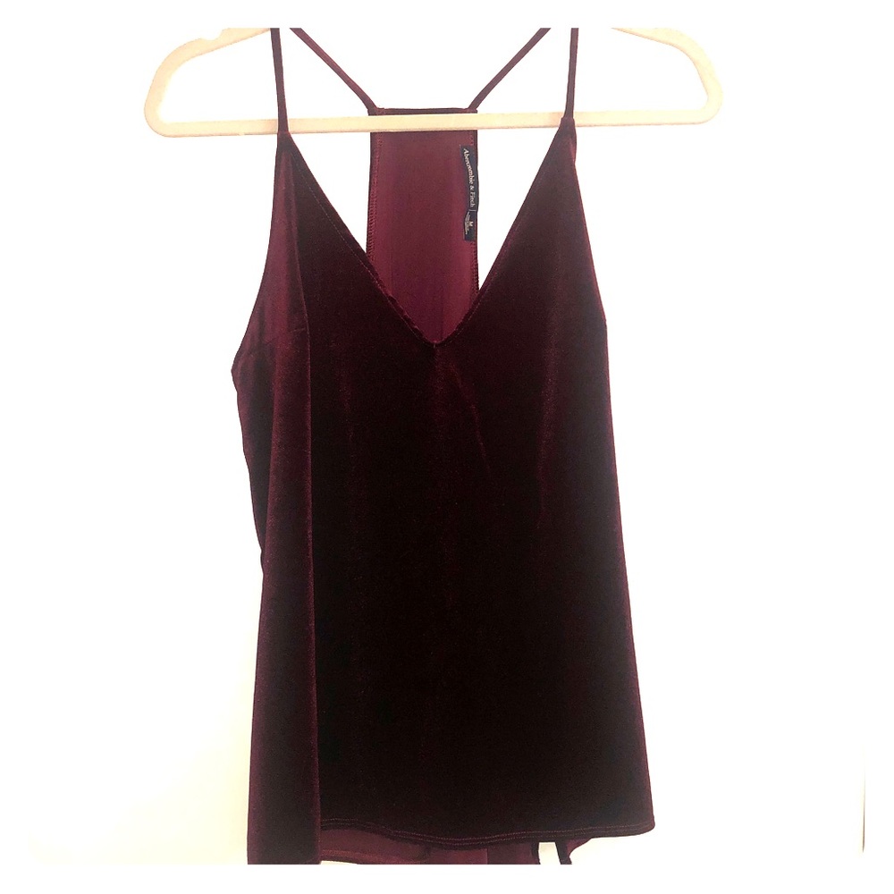 Maroon Velvet Razor Back Top ❤️❤️